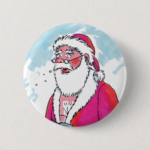 Badge Rond 5 Cm Bouton Ho-Ho-Ho