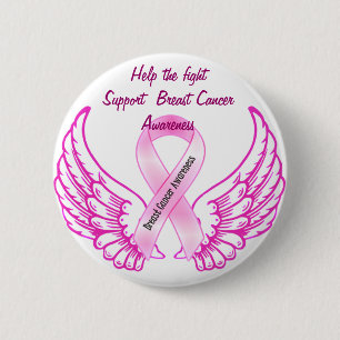 Badge Rond 5 Cm Bouton Hope&Fight-Breast Cancer Awareness_Button