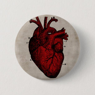 Badge Rond 5 Cm Bouton humain de coeur