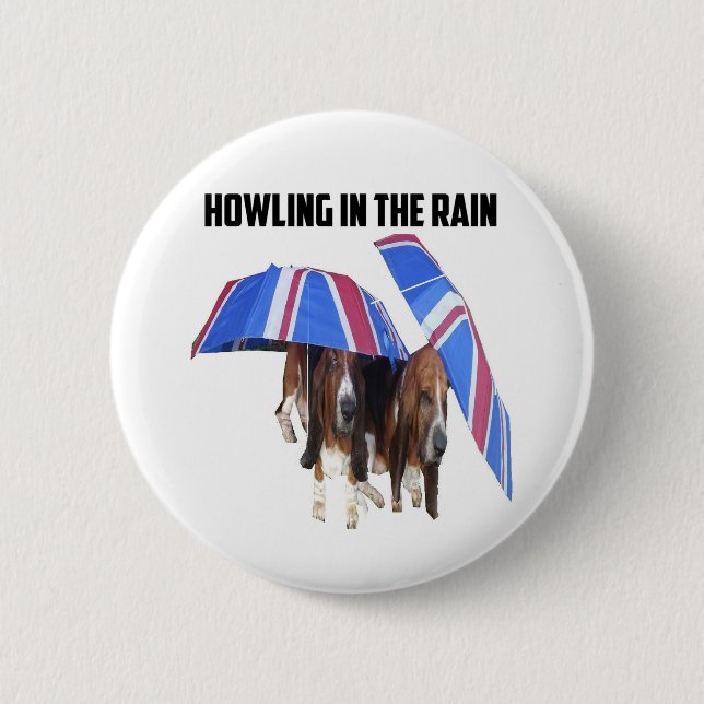 Badge Rond 5 Cm Bouton hurlant dans la pluie (Devant)