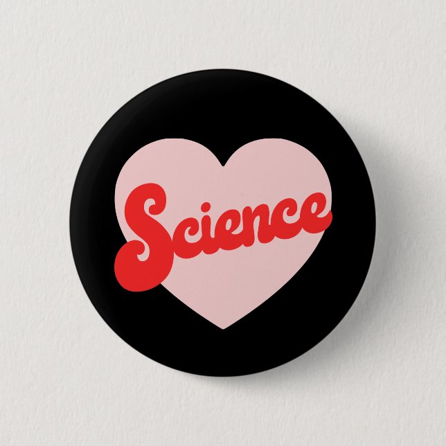 Badge Rond 5 Cm Bouton I Heart Science (Devant)