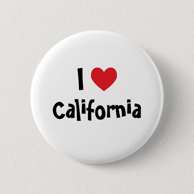 Badge Rond 5 Cm Bouton I Love California (Devant)