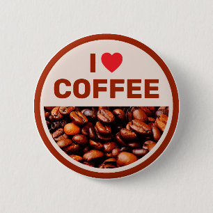 Badge Rond 5 Cm Bouton I Love Coffee™
