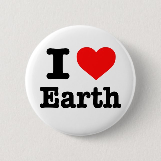 Badge Rond 5 Cm Bouton "I love Earth" (Devant)