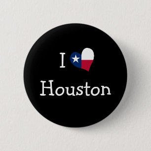 Badge Rond 5 Cm Bouton I Love Houston