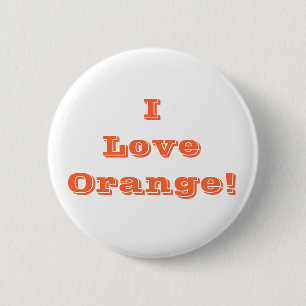 Badge Rond 5 Cm Bouton I Love Orange
