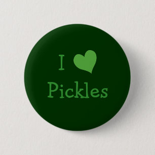 Badge Rond 5 Cm Bouton I Love Pickles