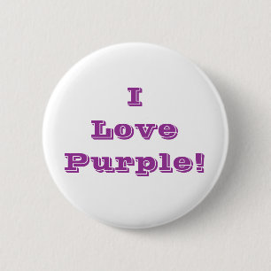 Badge Rond 5 Cm Bouton I Love Purple