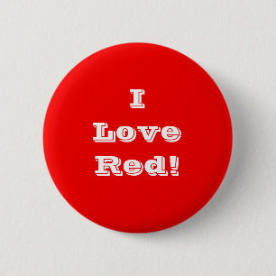 Badge Rond 5 Cm Bouton I Love Red