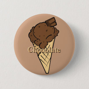 Badge Rond 5 Cm Bouton Icecream chocolat