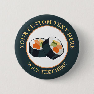 Badge Rond 5 Cm Bouton Icône du logo personnalisé Sushi