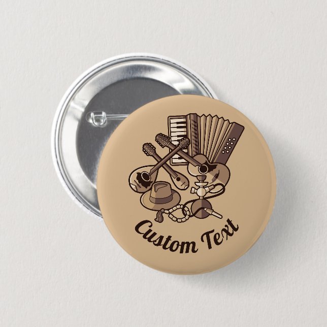 Badge Rond 5 Cm Bouton Icônes Rebetiko (Devant & derrière)