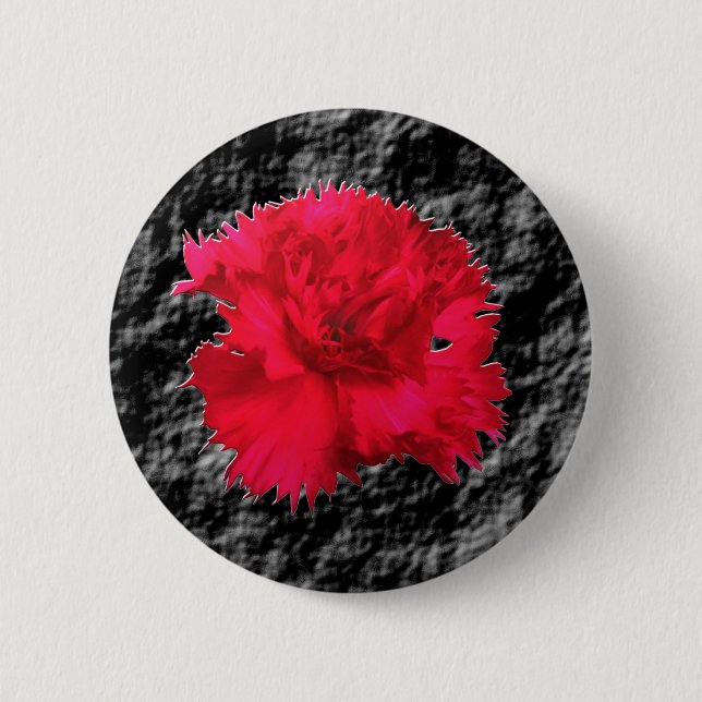 Badge Rond 5 Cm Bouton Imaginaire floral de la carnation rouge (Devant)
