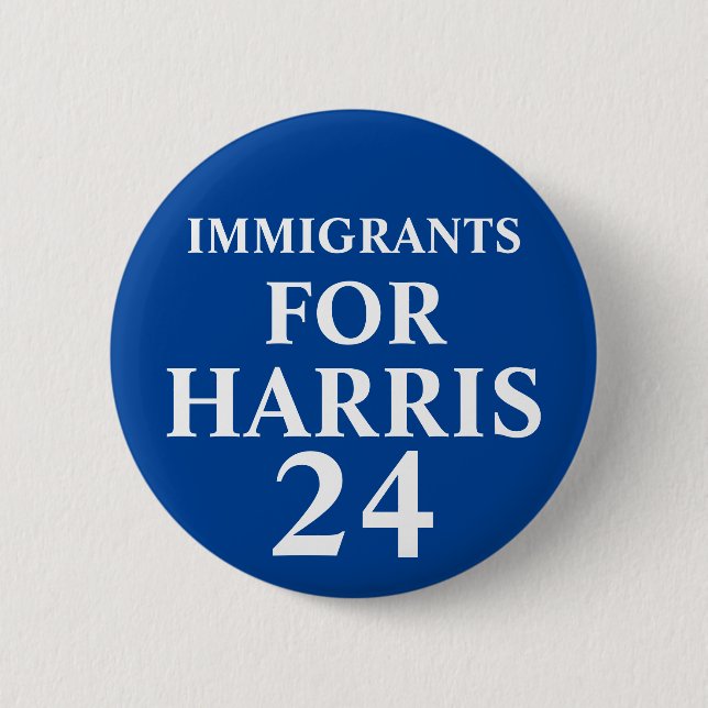 Badge Rond 5 Cm Bouton Immigrants For Harris (Devant)