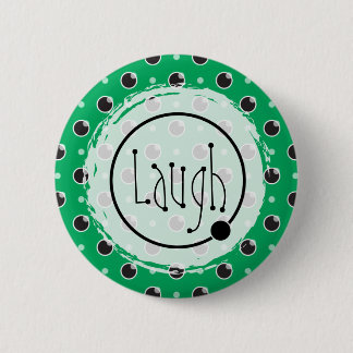 Badge Rond 5 Cm Bouton impertinent de rire de pois - vert