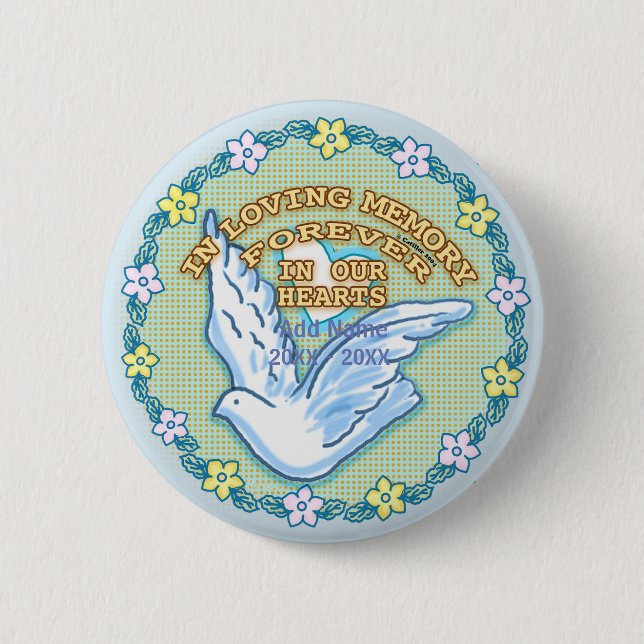 Badge Rond 5 Cm Bouton In Our Hearts Memorial (Devant)