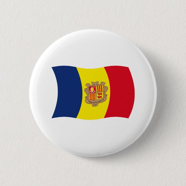 Badge Rond 5 Cm Bouton Indicateur Andorre (Devant)