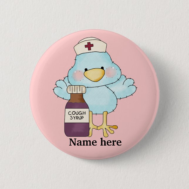 Badge Rond 5 Cm Bouton Infirmière (Devant)