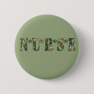 Badge Rond 5 Cm Bouton Infirmière Camo