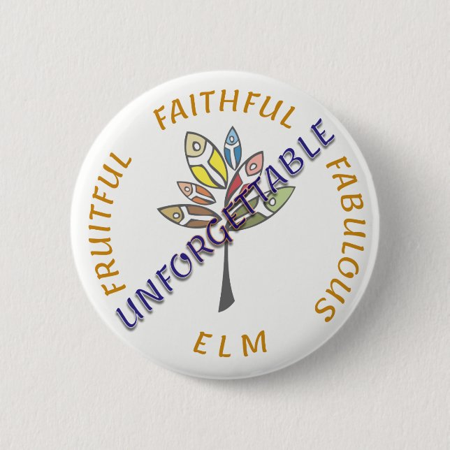Badge Rond 5 Cm Bouton "inoubliable" d'ORME (Devant)