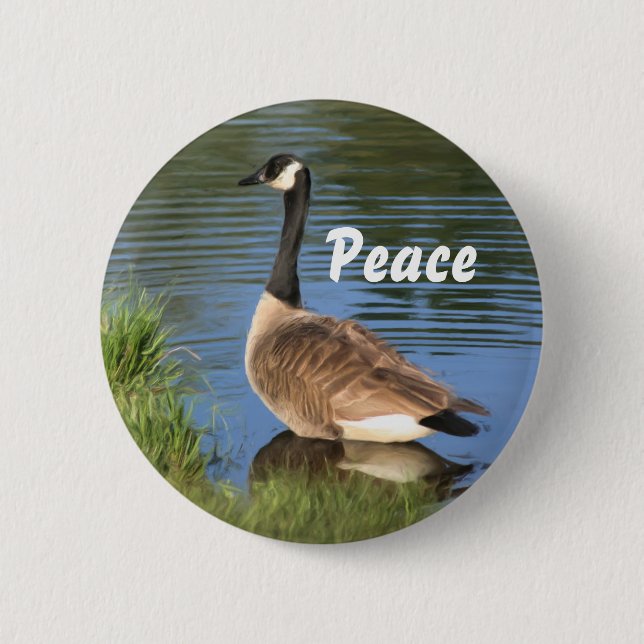 Badge Rond 5 Cm Bouton Inspirationnel de Paix au Canada (Devant)