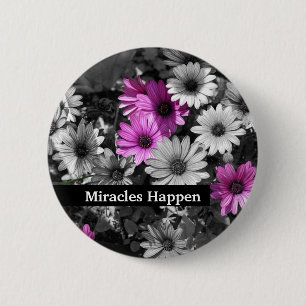 Badge Rond 5 Cm Bouton Inspirationnel des marguerites