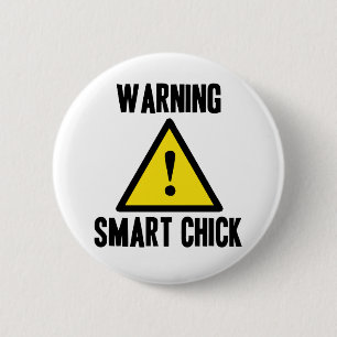 Badge Rond 5 Cm Bouton intelligent de avertissement de poussin
