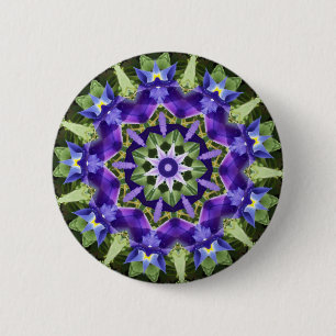 Badge Rond 5 Cm Bouton Iris Mandala
