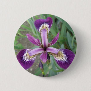 Badge Rond 5 Cm Bouton Iris violet
