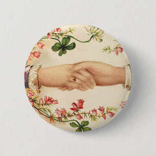 Badge Rond 5 Cm Bouton irlandais romantique de mariage