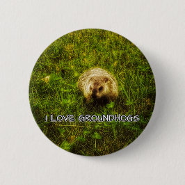 Badge Rond 5 Cm Bouton J'aime les marmottes