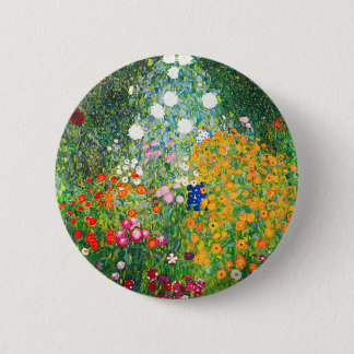 Badge Rond 5 Cm Bouton Jardin de fleurs Gustav Klimt