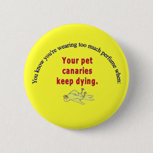 Badge Rond 5 Cm Bouton jaune canari mort
