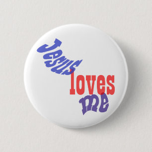 Badge Rond 5 Cm Bouton Jésus m'aime