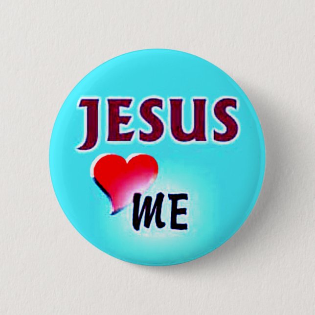 Badge Rond 5 Cm Bouton-Jésus m'aime (Devant)