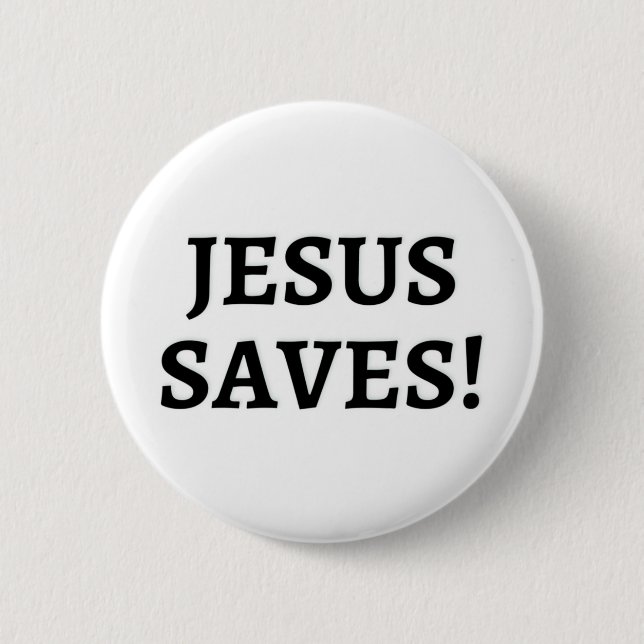 Badge Rond 5 Cm Bouton Jesus Saves (Devant)