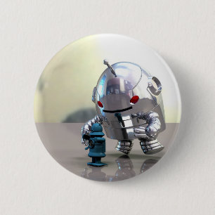 Badge Rond 5 Cm Bouton Jo Bot VS Little Blue Bot