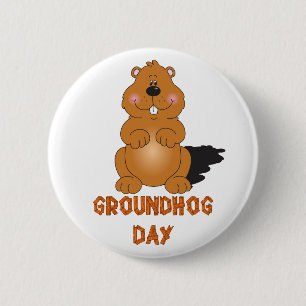 BADGE ROND 5 CM BOUTON JOUR DU GROUNDHOG