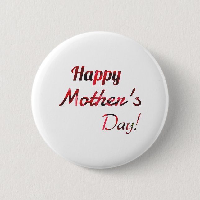 Badge Rond 5 Cm Bouton Joyeux Fête des Mères (Devant)