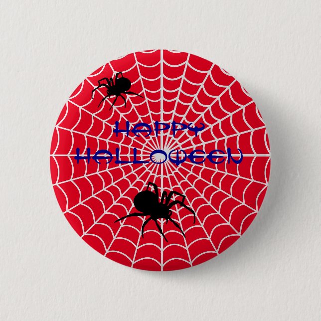 Badge Rond 5 Cm Bouton Joyeux Halloween Spider Pin (Devant)