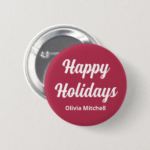 Badge Rond 5 Cm Bouton Joyeux Joyeux Rose Chaud