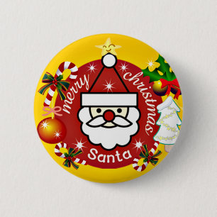 Badge Rond 5 Cm Bouton Joyeux Noël