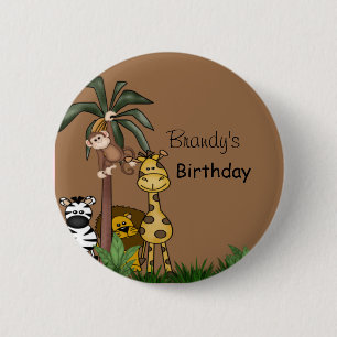 Badge Rond 5 Cm Bouton Jungle