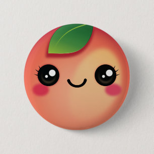 Badge Rond 5 Cm Bouton Kawaii Peach