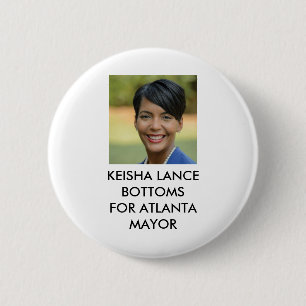 BADGE ROND 5 CM BOUTON KEISHA LANCE POUR ATLANTA MYOR BUTTON