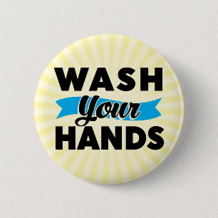 Badge Rond 5 Cm Bouton Laver les mains