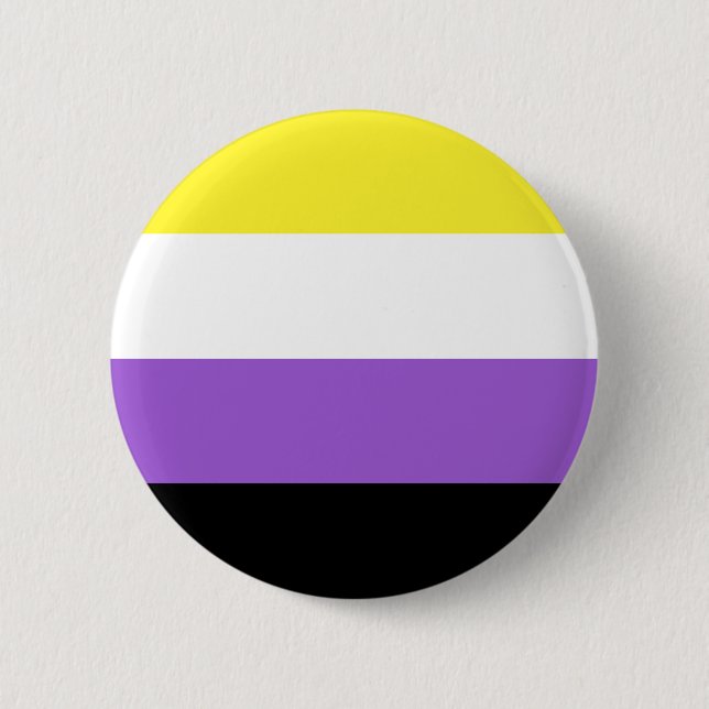Badge Rond 5 Cm Bouton LGBT (drapeau non binaire) (Devant)