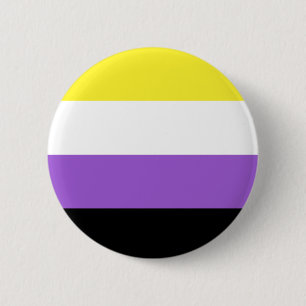 Badge Rond 5 Cm Bouton LGBT (drapeau non binaire)