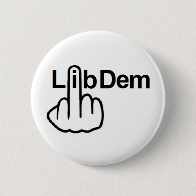Badge Rond 5 Cm Bouton Lib Dem Retourner (Devant)
