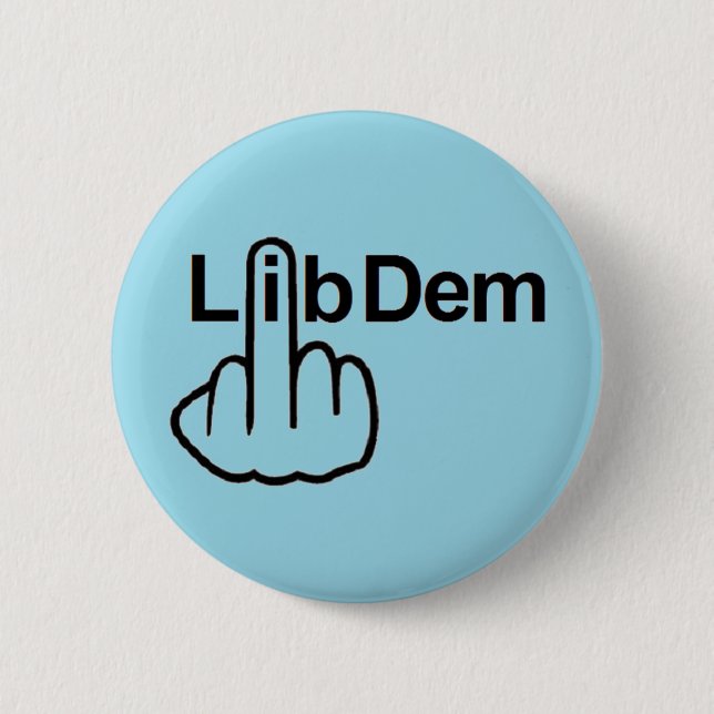Badge Rond 5 Cm Bouton Lib Dem Retourner (Devant)